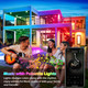 Fbz 60Ft Outdoor Waterproof Led Strip LightsMusic Sync Rgb Ip65 Led Lights With App Control And RemoteColor Changing Waterproof Led Rope Lights For OutdoorBalconyRoofGardenStairs Party (60Ft)