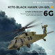 Funxylophy Wl K170 Black Hawk Rc Helicopter 2.4G 4Ch Flybarless 6-Axis Gyroscope Altitude Hovering Rc Military Helicopter With Display Stand And Apron Takeoff Landing Pads (Rtf Version)