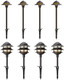 Goodsmann Landscape Lighting 4Pk Pathway Lights Low Voltage 2.2W 30 Lumen Landscape Lights With 4Pk 12V Ac 4W 32 Lumens Path Lights 2 Tier Pagoda Outdoor Lights With Metal Stakes Cable Connectors