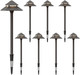 Goodsmann Landscape Lighting 2Pk Low Voltage Landscape 2-Tier Pagoda Path Lights 3W 180 Lumen Led 12V Ac Weatherproof For Outdoor Die-Cast Body And Metal Spike With Bronze Finish 9121-21505-02A