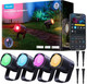 Govee Outdoor Spot Lights 2 Ip67 Waterproof Spotlights Landscape Lights Work With Matter Alexa And Google Assistant Rgbwic Color Changing Light For Outdoor Decor Patio Decorations 4 Pack