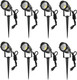 7W Outdoor Spotlight For Yard110V 120V Spot Lights Plug InWaterproof Landscape Spotlights3Cct Selectable Us-3 PlugIndoor Mount Wall Lamp With Spiked Stand For Garden Lawn Yard PathwayPack Of 8