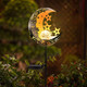 Hapjoy Moon Solar Lights Outdoor Garden Decorative Star Solar Lantern With Warm Light Waterproof Metal Outdoor Decoration For Patio Pathway Or Yard Garden Decor