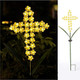 Solar Cross Garden Lights Outdoor Decorative - Solar Metal Cross Yellow Hydrangea Flower Stake Lights Waterproof 28 Warm White Leds For Remembrance s & Sympathy s..