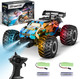 Remote Control Car Remote Control Truck 2.4Ghz All Terrain Off-Road Monster Truck 20 Km/H Rc Cars With Led Bodylight And 2 Rechargeable Batteries Toys For Boys