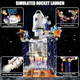2-In-1 Rocket Launcher And Space Shuttle Toys Model For Kids Ages 3-12 Aerospace Stem Building Toys With Mini Projector Spaceship Educational Toys s For Boys Girls