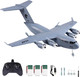 Rc Airplane C-17 Globemaster Iii Military Transport Aircraft 2Ch 2.4Ghz Rc Plane Ready To Fly With 6-Axis Gyro Stabilizer For Beginners Boys Kids Adults Diy Foldable Design（3 Batteries）