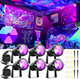 Black Light Spotlight Outdoor 15W Led Blacklight Ip66 Waterproof Landscape Lighting With Stake+6Ft Cord+Switch Black Lights For Glow Party Fluorescent Poster Yard Garden Stage Halloween 6 Pack