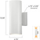 Kichler 9244Wh Outdoor Cylinder Wall Mount Sconce Uplight Downlight White 2-Light (5" W X 12" H) 130 Watts