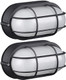 Leonlite 8.5'' Bulkhead Light Fixture Nautical Outdoor Lighting Oval Bulkhead Wall Light Etl & Ul Listed E26 Base Wall & Ceiling Mount Aluminum With Frosted Glass Match With 40W Bulb Pack Of 2