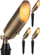 Leonlite Adjustable Solid Cast Brass Landscape Spotlights Low Voltage Landscape Light 12V Directional Uplights For Tree Work With Mr16 Bulb (Not Included) Ip65 7.17" Tall Bronze Pack Of 4