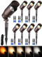 Leonlite 5Cct Low Voltage Led Landscape Spotlight 7W Led Spot Lights Outdoor For Garden Yard Adjustable Beam Angle 12-24V Ac/Dc Aluminum Ip65 Waterproof Cri90 Etl Oil Rubbed Bronze Pack Of 8