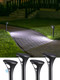 Leonlite Led Solar Powered Motion Sensor Pathway Lights Battery Powered Outdoor Solar Landscape Lights Walkway Light For Yard Garden Lawn All Night Long Lighting 6500K Pure White Pack Of 4