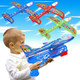 Lulu Home 3 Packs Airplane Launcher Toys 13.6" Led Foam Glider Catapult Planes With 2 Flight Modes For Boys And Girls Toy For 4 5 6 7 8 9 10 11 12 Year-Old Kids