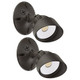 Maxxima Led Outdoor Flood Wall Light Exterior Security Light W/Adjustable Head 800 Lumens 3000K Warm White Brown (2 Pack)