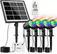 Meihua Solar Spot Lights Outdoor Color Changing 4 In 1 Landscape Lighting Rgb Spotlights With Remote Control Ip66 Waterproof Solar Lights Outdoor Garden For Pathway Yard Pool Tree