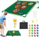 Mostop Golf Chipping Game Set - Backyard Cornhole Game Includes Putting Mat 20 Sticky Balls 6 Hole Covers Club Carrying Bag - Golf Target Yard Games For Golfers Indoor Outdoor For Dad