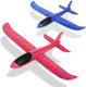 Foam Glider Airplane Toy Airplane Hand Throwing Plane 13.5 Inch Flying Plane Model Outdoor Sports Toys 3 Airplane Mode Birthday Party s For Kids 2-Pack (Red & Blue)