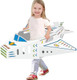 Olympe Cardboard Airplane For Kids - Diy Playhouse & Coloring Activity Large Pretend Play Vehicle - Recyclable & Eco-Friendly Great For Boys & Girls Ages 3-8