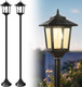 Pasamic 63" Solar Lamp Post 2Pack Outdoor Lights Waterproof Pole Lights Outdoor Floor Lamp For Patio Warm White Replaceable Bulb