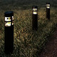 Pure Garden Solar Path Bollard Lights Set Of 8-15.4” Outdoor Stake Lighting For Garden Landscape Yard Patio Deck Driveway Walkway (Black)