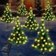 Retisee 6 Pack Solar Christmas Tree Pathway Lights Decorations Outdoor Led Star Lights 8 Modes Prelit Small Christmas Tree Waterproof Solar Stake Lights For Garden Yard Lawn Cemetery