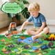 Dinosaur Toys For Kids 3-5 12 Realistic Dinosaur Figures With A Detachable Dino Head For Scenes Map & Transport Truck Educational Set For Boys And Girls Ages 3+