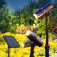 Solar Powered Spotlight 2 Pack 50 Lumens Adjustable Height - Easy To Install Waterproof Led Solar Outdoor Spot Lights For Yard Garden Patio Tree Landscape - Includes 15" Panel