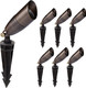 Solid Brass Low Voltage Landscape Spotlight Directional Spot Up Light In Antique Brass Finish With Ground Spike And Waterproof Grease Cap Wire Connectors (1 Set)