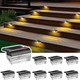 Solar Fence Lights Outdoor 8 Pack - 3000K Fence Lights Solar Powered Ip55 Waterproof Led Solar Step Light For Outdoor Stairs Deck Patio Yard Backyard Garden(Warm White)
