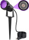 Sunvie 1 Pack Halloween Spotlights Outdoor Black Light With Photocell Sensor 10W Blacklight Spotlight Waterproof Led Black Light Halloween Spot Lights 120V Purple Spotlight For Glow Party Fluorescent