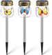 Sunwind Solar Garden Lights Outdoor Decorative - 3 Pack Decorative Butterfly Glass Jar Lights For Pathway Lawn Yard
