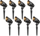 Low Voltage Landscape Lights 8Pk Kit 12V Spotlights With Replacement 50 Watt 380 Lumen Mr16 Halogen Bulb Yard Lights 3000K Warm White Outdoor Lighting Connectors And Stakes