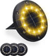 Solar Ground Light - 12 Leds Garden Light Waterproof With 800Mah Built-In Battery Stainless Steel Housing Disc Lights For Pathway Yard Stairs Including Pe Stake 4 Packs / Warm White Solar Ground Light - 12 Leds Garden Light Waterproof With 800Mah Built-In Battery Stainless Steel Housing Disc Lights For Pathway Yard Stairs Including Pe Stake 4 Packs / Warm White