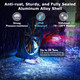 12Pack Aluminum Alloy Solar Driveway Lights Ip68 Solar Deck Light Marine Dock Lights Outdoor Waterproof Multi-Color Led Driveway Markers For Walkway Path Decor [12Modes - Strobe/Rgb/Fix-Color]