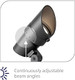 Wac Landscape Lighting Led 120V Line Voltage Medium Size Accent Light With Adjustable Beam Angle And Integral Brightness Control 3000K Warm White Built-In Led In Black
