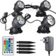 Pond Lights With Timer Color Changing Outdoor Spotlights Underwater Fountain Light Dimmable Ip68 Waterproof Submersible Led Landscape Lighting With Spiked Stand (Set Of 4)