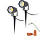 Youngine 12V Outdoor Led Lawn Light Lamps Landscape Spotlight 5W Cob Garden Patio Wall Yard Path Decorative Lighting With Spiked Stand Pack Of 2 (Cool White)No Plug