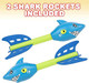 Artcreativity Shark Rockets For Kids, Set Of 2, Foam Flying Toys For Boys And Girls With Whistle Sound, Beach, Park, And Backyard Outdoor Fun, Cool Birthday Party Favors, Goodie Bag Fillers