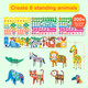 Avenir 3D Sticker Puzzle Game Of Safari Animals Educational 3D Cartoon Puzzles For Kids Themed Jigsaw Puzzles Art Crafts For Boys & Girls Birthday Creative Set For Children