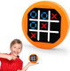 Dollox 4-In-1 Mini Tic Tac Toe Bolt Game, Electronic Handheld Game Puzzle Board Games Console Brain Training Includes Tic Tac Toe, Memory Flash, Whack-A-Mole Family Fun Travel Games (Orange)