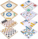 Eggsnow 8-In-1 Wooden Board Game Set For Kids Adults, Tabletop Combo Classic Travel Portable Board Games Collection With Chess, Checkers, Backgammon, Ludo, Snakes And Ladders & More