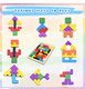Fftroc Wooden Puzzles For Kids Ages 4-8 8-10 Thick Colorful 3D Russian Blocks And Brain Teaser Tangram Jigsaw Stem Intelligence Toys Educational For Toddlers 3 4 5 6 7 Years Old Boys Girls