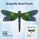 Globleland 120Pcs Dragonfly Wooden Jigsaw Puzzles For Adults 13.8X8.3Inch Insect Dragonfly Wooden Puzzle For Children Colorful Animals Shaped Wood Puzzles For Anniversary Birthday