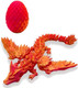 Hannahcos 3D Printed Dragon With Wings, 3D Printed Dragon Eggs With Dragon Inside, Dragon Fidget Toy, Articulated Crystal Dragon In Egg, Home Office Decor(Red)