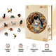 Jigfoxy Wooden Puzzles For Adults, Visual 3D Cat Wood Puzzles Adult, Unique Animal Shape Wooden Jigsaw Puzzles For Adults, Birthday s For Puzzle Lovers, Family (M-11.4 11.4In-200Pcs)