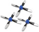 Leambe 3 Sets Of 4-Blade Propeller Spare Rc Plane Propellers Compatible With P51 Mustang & P40 Warhawk Remote Control Airplane Nose Cone Blue