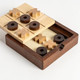 Lingle 5.5" Luxury Wooden Tic Tac Toe Game, Classic Board Game For Family Activities, Elegant Table Top Decor For Living Room, Perfect For Indoor And Outdoor Fun