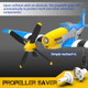 Rcxsuv 3 Sets Of High-Performance 4-Blade Propeller Spares For P51 Mustang Rc Plane 4 Channel Remote Control Airplane Models, Including Carbon Fiber Nose Cone, Propeller Savers