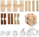 Rich Boxer 4 Pack Wooden Puzzle Games Brain Teasers Toy- 3D Puzzles For Teens And Adults - Wooden Logic Puzzle Wood Snake Cube Magic Cube Magic Ball Brain Teaser Intellectual Removing Assembling Toy